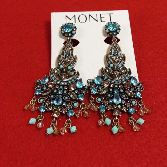 NWT Monet Clip Chandlier Earrings - Picture 1 of 6